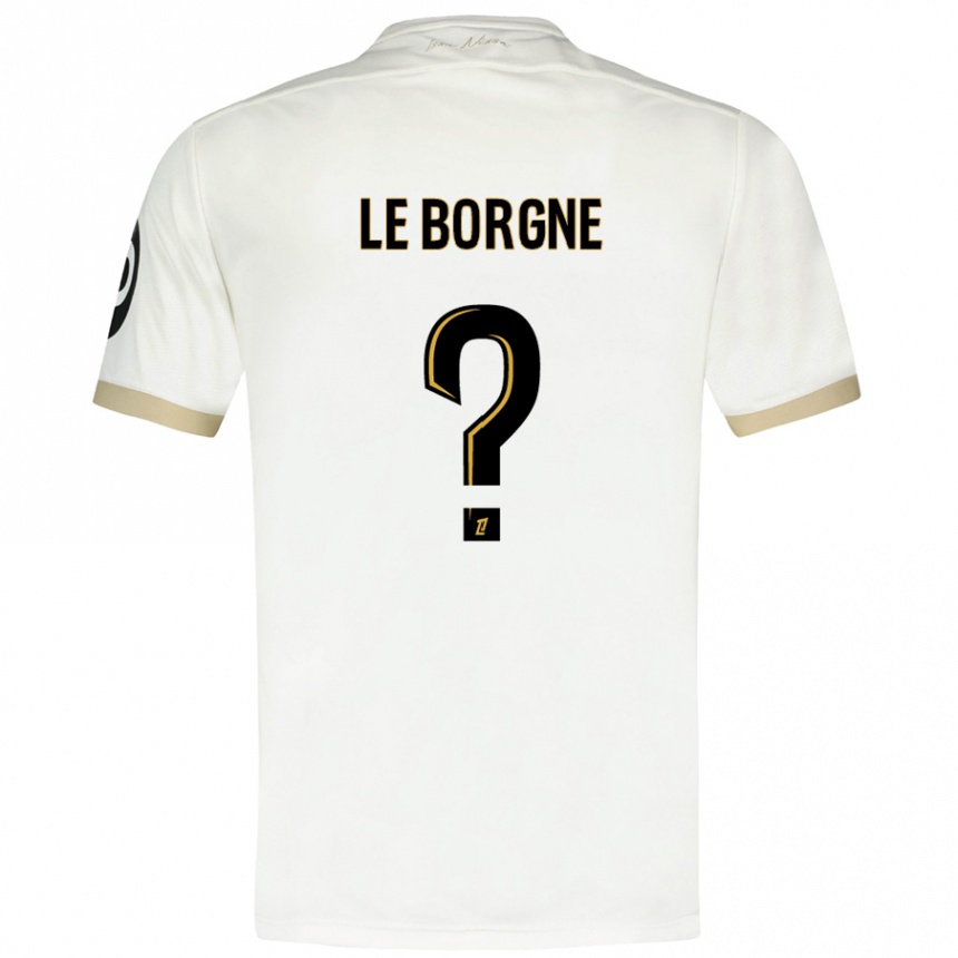 Kids Football Andréa Le Borgne #0 White Gold Away Jersey 2024/25 T-Shirt