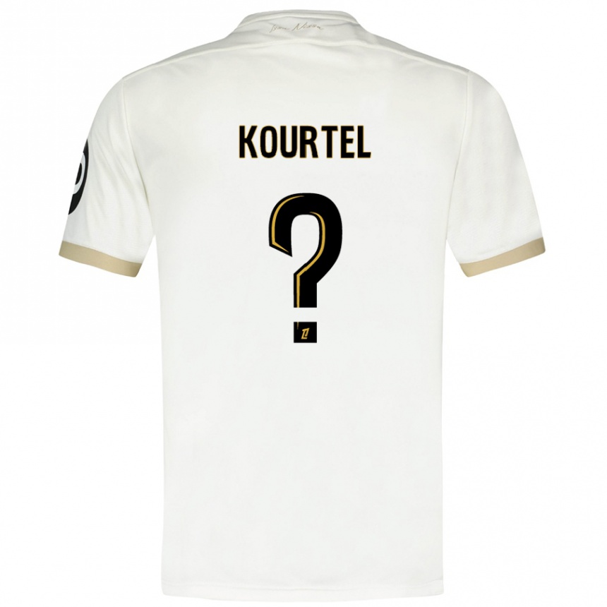 Kids Football Kaïs Kourtel #0 White Gold Away Jersey 2024/25 T-Shirt