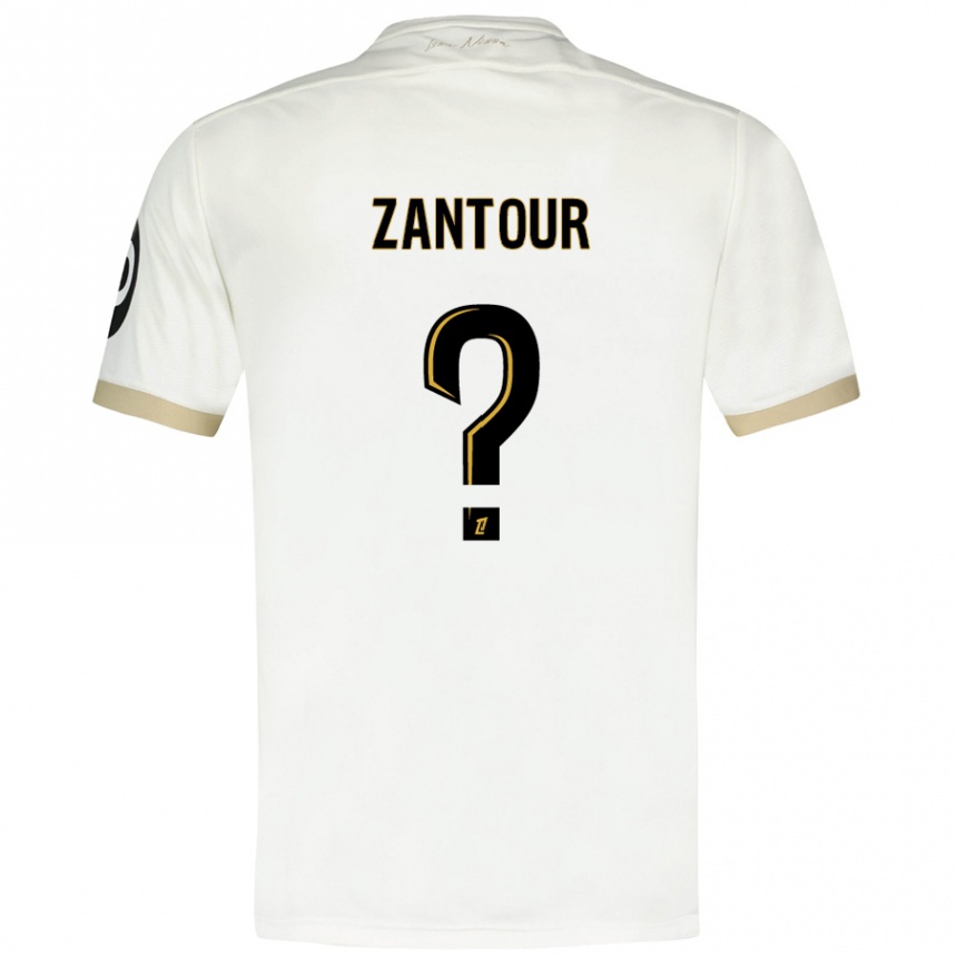 Kids Football Ishaq Zantour #0 White Gold Away Jersey 2024/25 T-Shirt