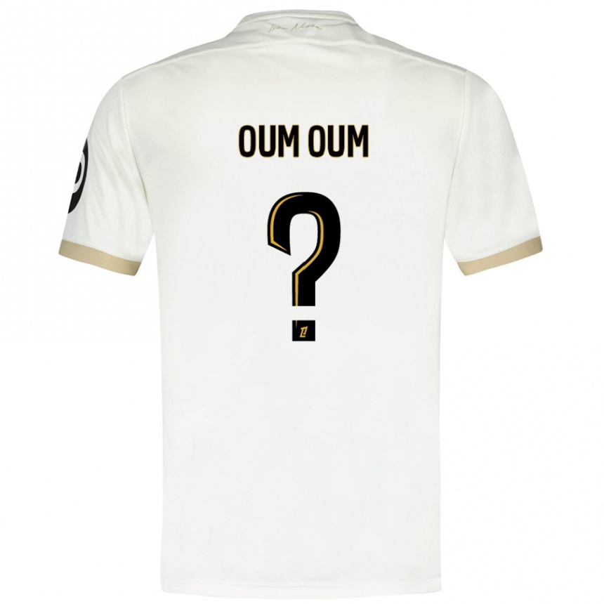 Kids Football Dorian Oum Oum #0 White Gold Away Jersey 2024/25 T-Shirt