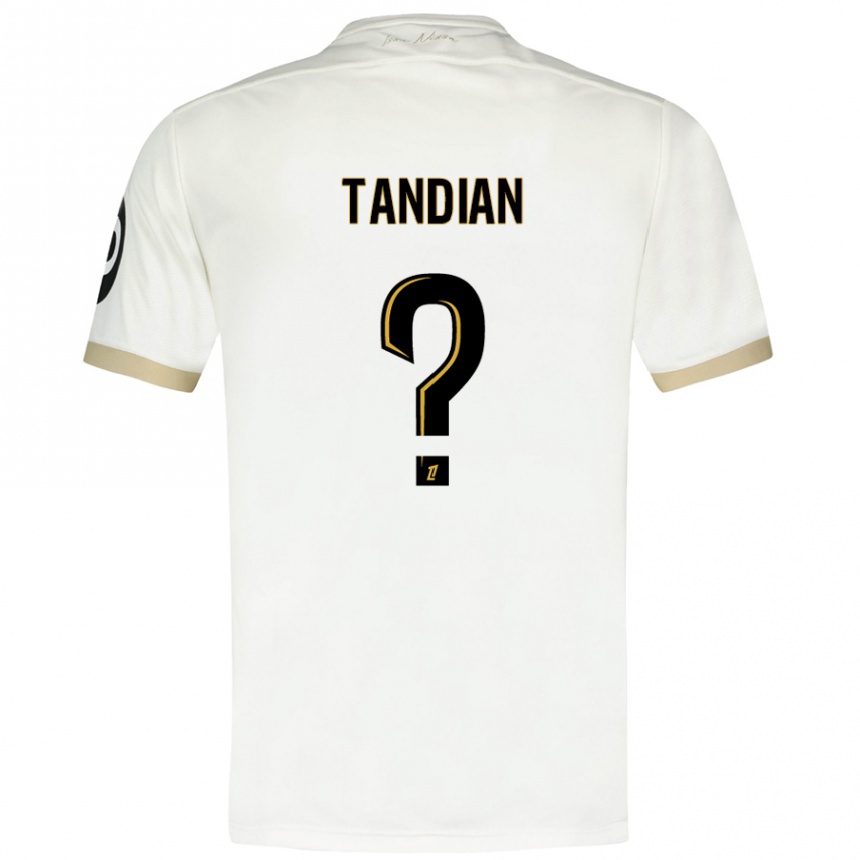 Kids Football Elage Tandian #0 White Gold Away Jersey 2024/25 T-Shirt