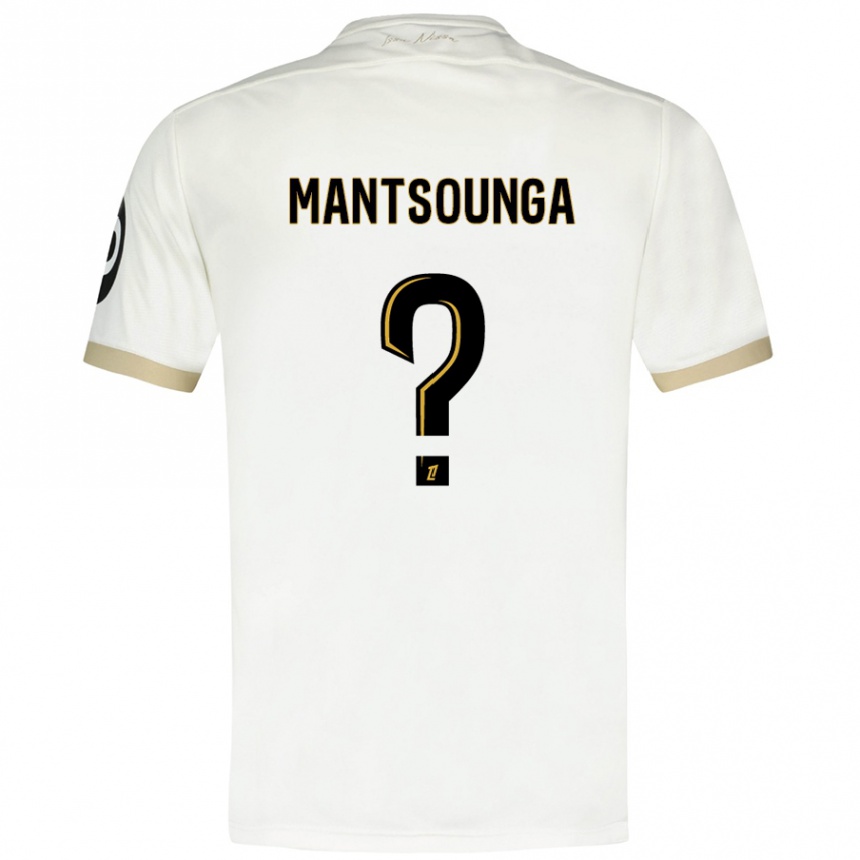 Kids Football Brad-Hamilton Mantsounga #0 White Gold Away Jersey 2024/25 T-Shirt