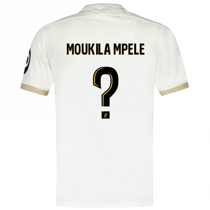 Kids Football Beny Moukila Mpele #0 White Gold Away Jersey 2024/25 T-Shirt