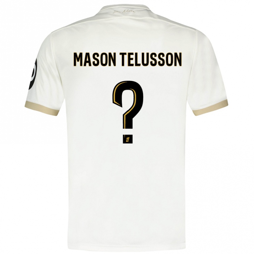 Kids Football Jah Mason Telusson #0 White Gold Away Jersey 2024/25 T-Shirt