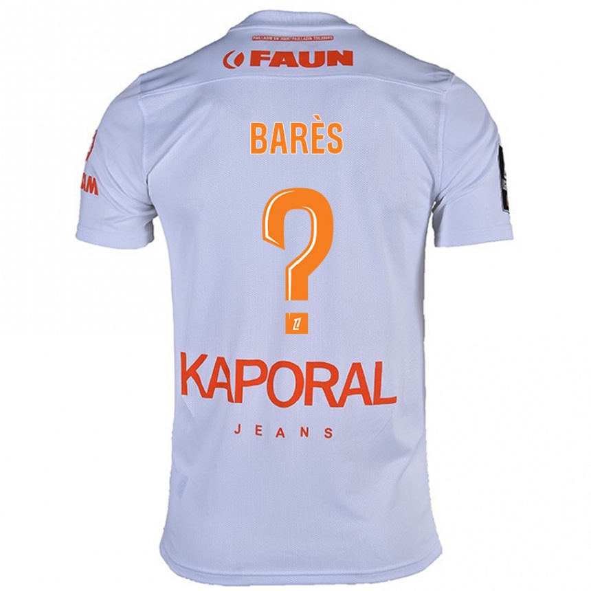 Kids Football Gabriel Barès #0 White Away Jersey 2024/25 T-Shirt