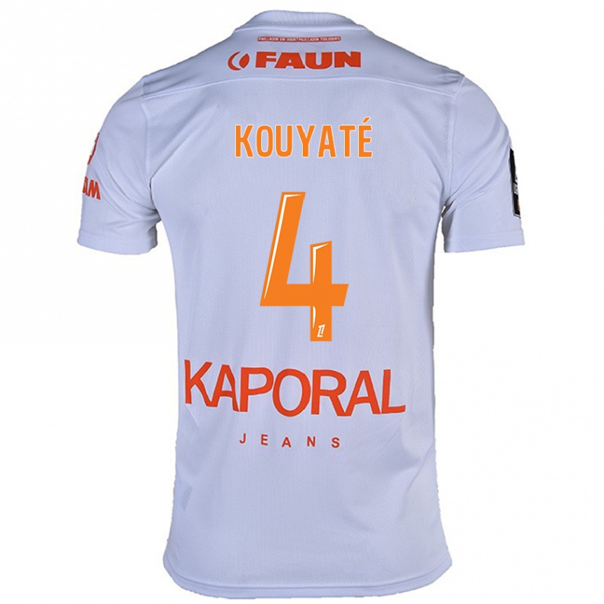 Kids Football Kiki Kouyaté #4 White Away Jersey 2024/25 T-Shirt