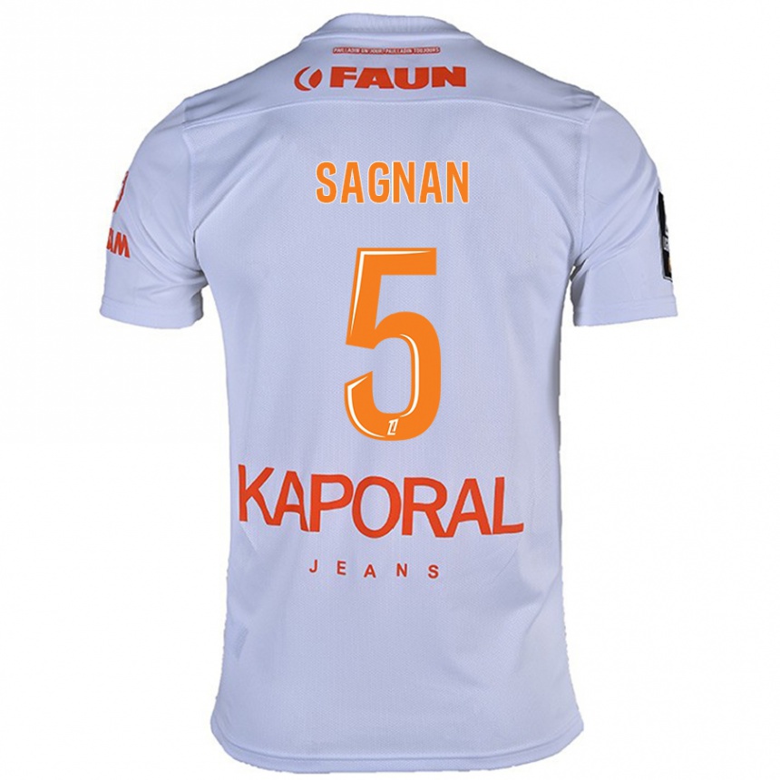 Kids Football Modibo Sagnan #5 White Away Jersey 2024/25 T-Shirt