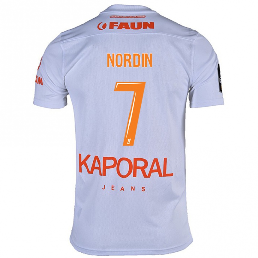 Kids Football Arnaud Nordin #7 White Away Jersey 2024/25 T-Shirt