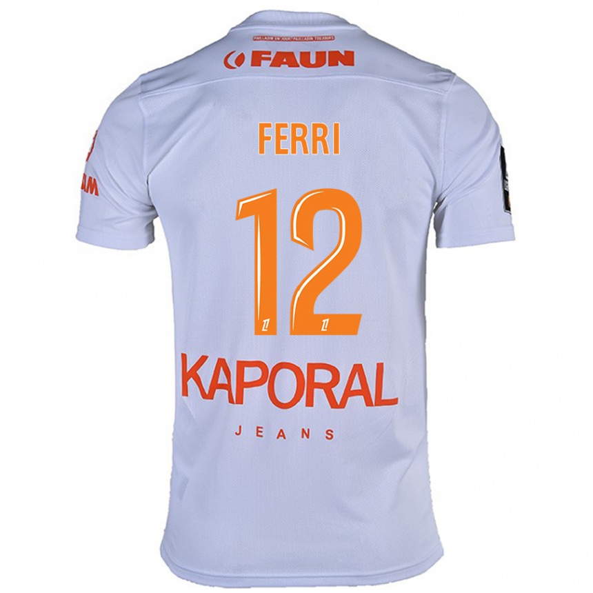 Kids Football Jordan Ferri #12 White Away Jersey 2024/25 T-Shirt