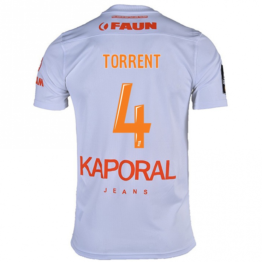 Kids Football Marion Torrent #4 White Away Jersey 2024/25 T-Shirt