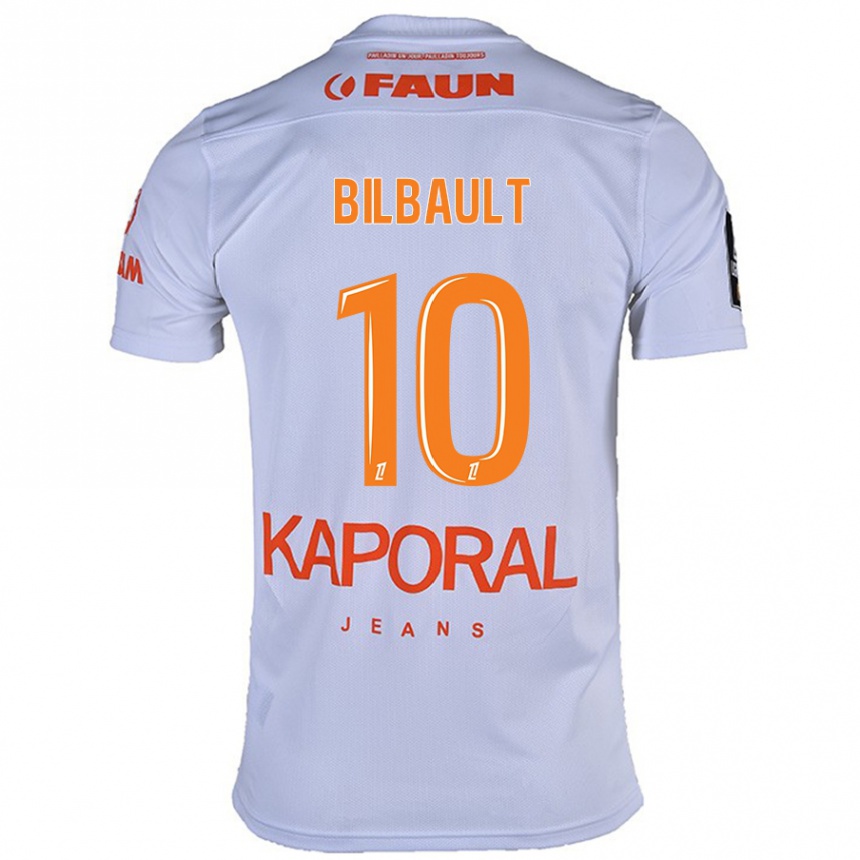 Kids Football Charlotte Bilbault #10 White Away Jersey 2024/25 T-Shirt