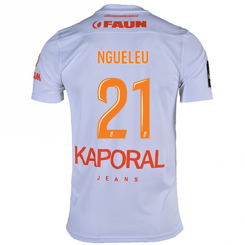 Kids Football Nina Ngueleu #21 White Away Jersey 2024/25 T-Shirt