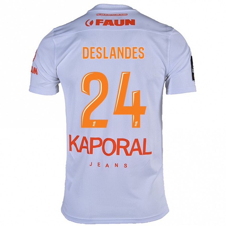 Kids Football Océane Deslandes #24 White Away Jersey 2024/25 T-Shirt