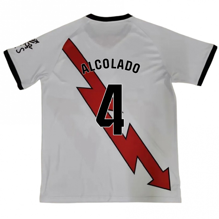 Kids Football Jaime Alcolado #4 Red Away Jersey 2024/25 T-Shirt