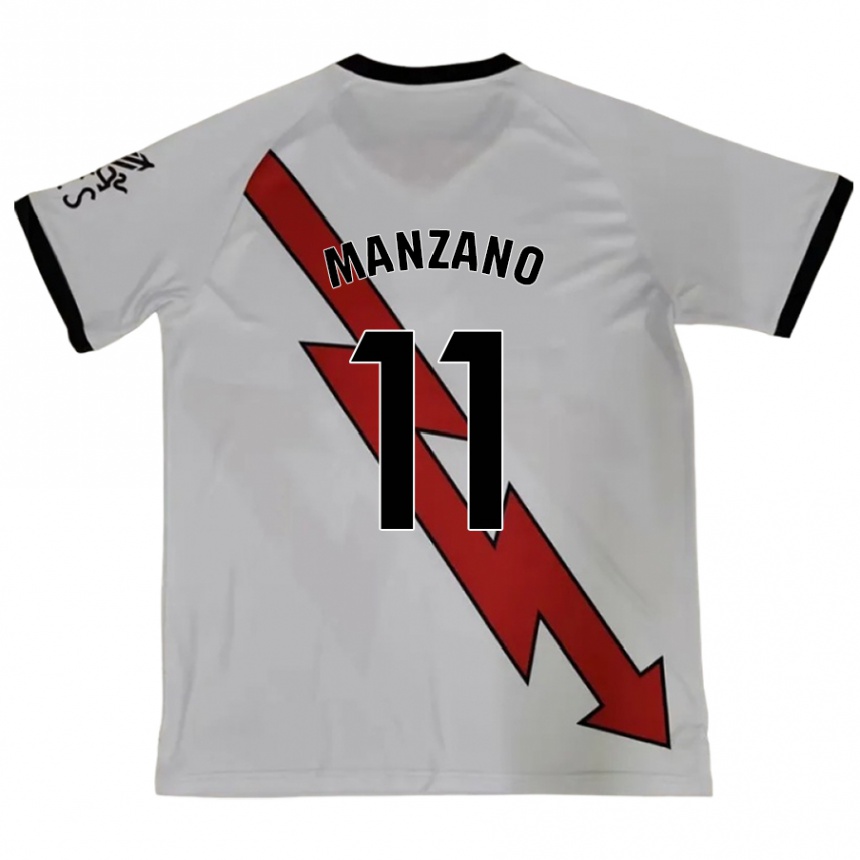 Kids Football Sergio Manzano #11 Red Away Jersey 2024/25 T-Shirt