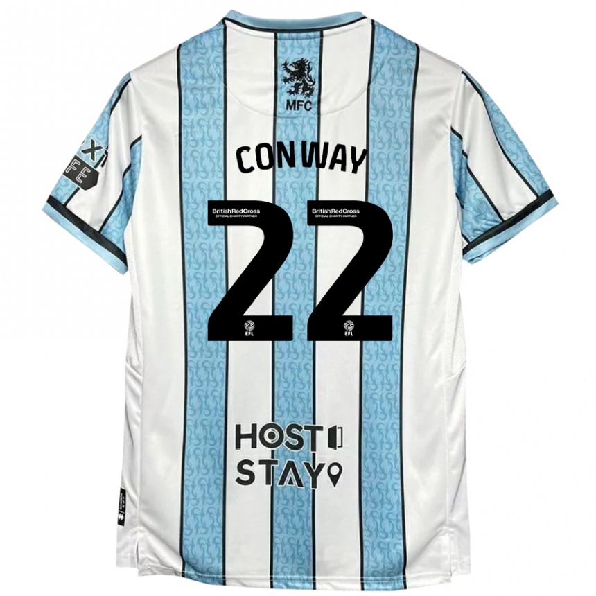 Kids Football Tommy Conway #22 White Blue Away Jersey 2024/25 T-Shirt