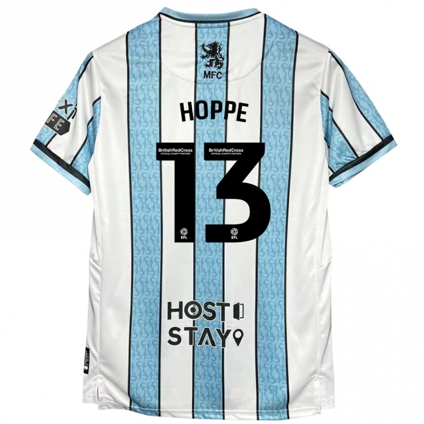 Kids Football Matthew Hoppe #13 White Blue Away Jersey 2024/25 T-Shirt