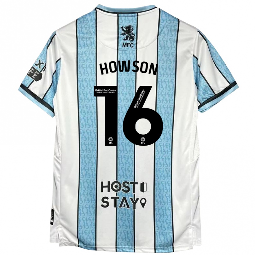 Kids Football Jonathan Howson #16 White Blue Away Jersey 2024/25 T-Shirt