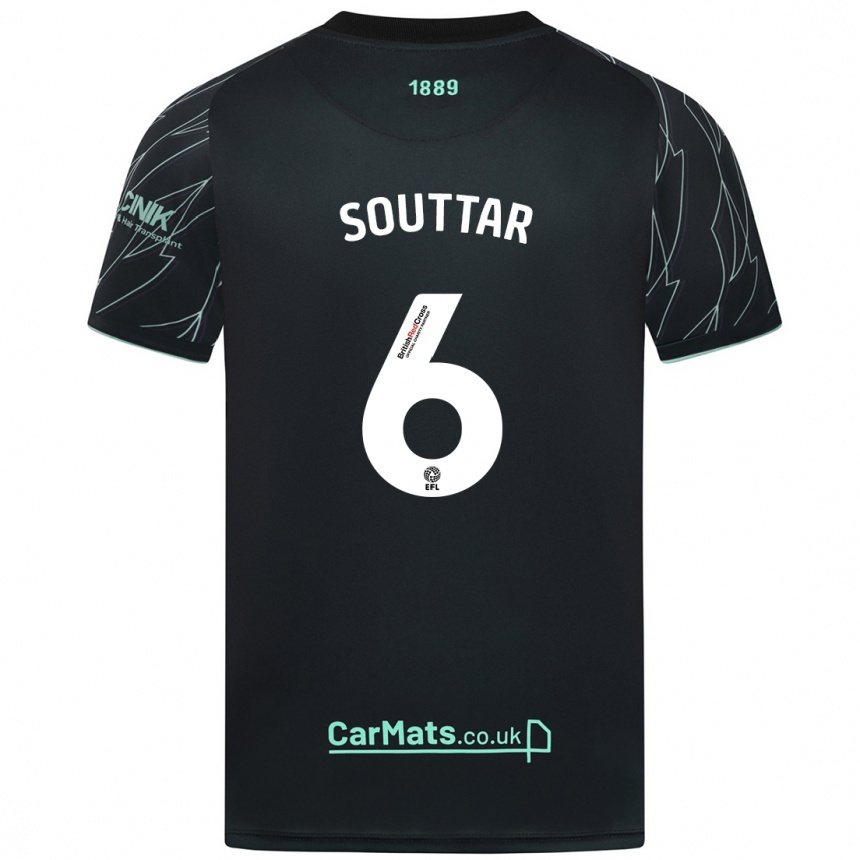 Kids Football Harry Souttar #6 Black Green Away Jersey 2024/25 T-Shirt