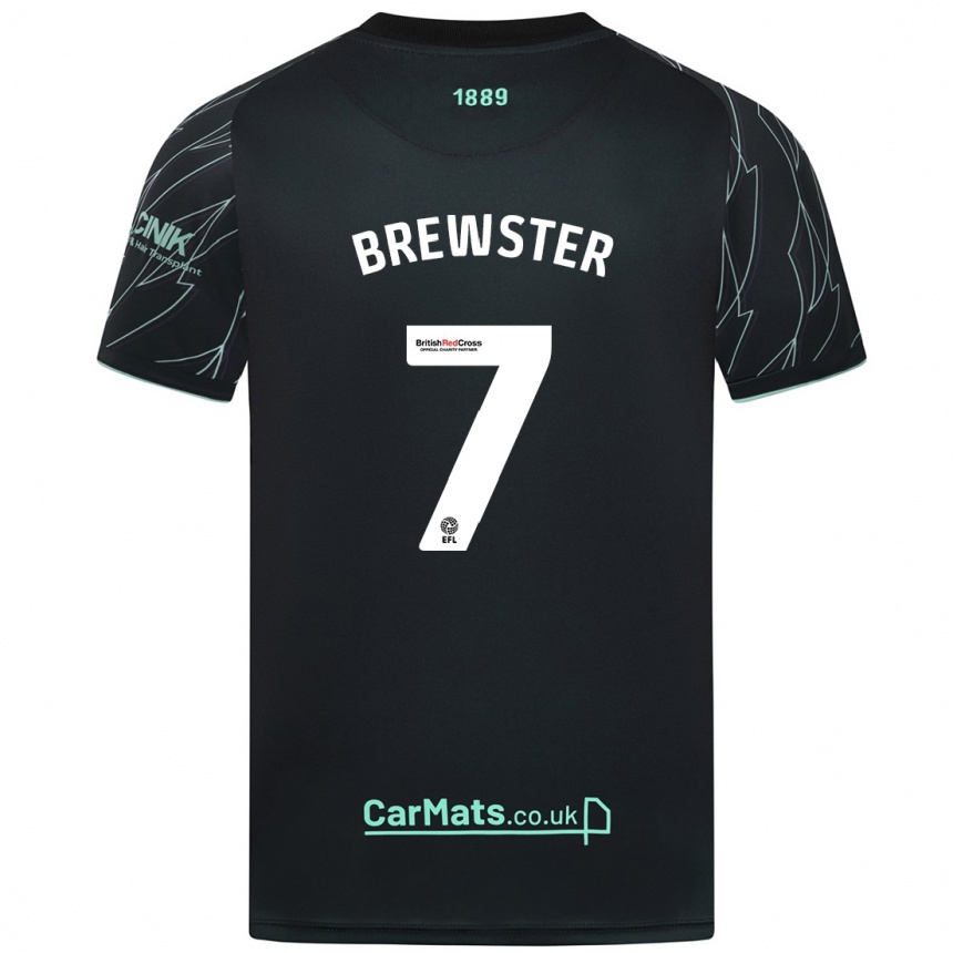 Kids Football Rhian Brewster #7 Black Green Away Jersey 2024/25 T-Shirt