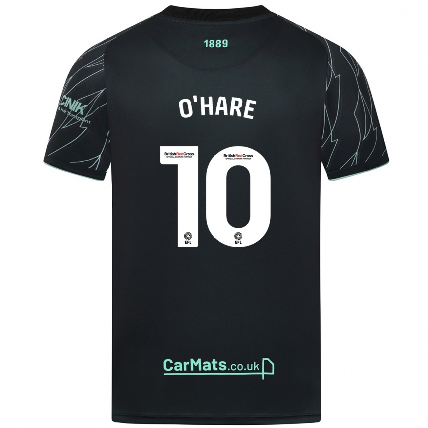 Kids Football Callum O'hare #10 Black Green Away Jersey 2024/25 T-Shirt