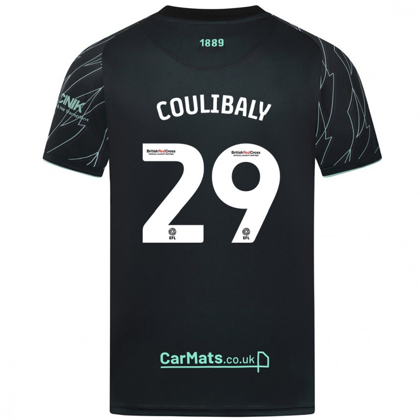 Kids Football Ismaila Coulibaly #29 Black Green Away Jersey 2024/25 T-Shirt