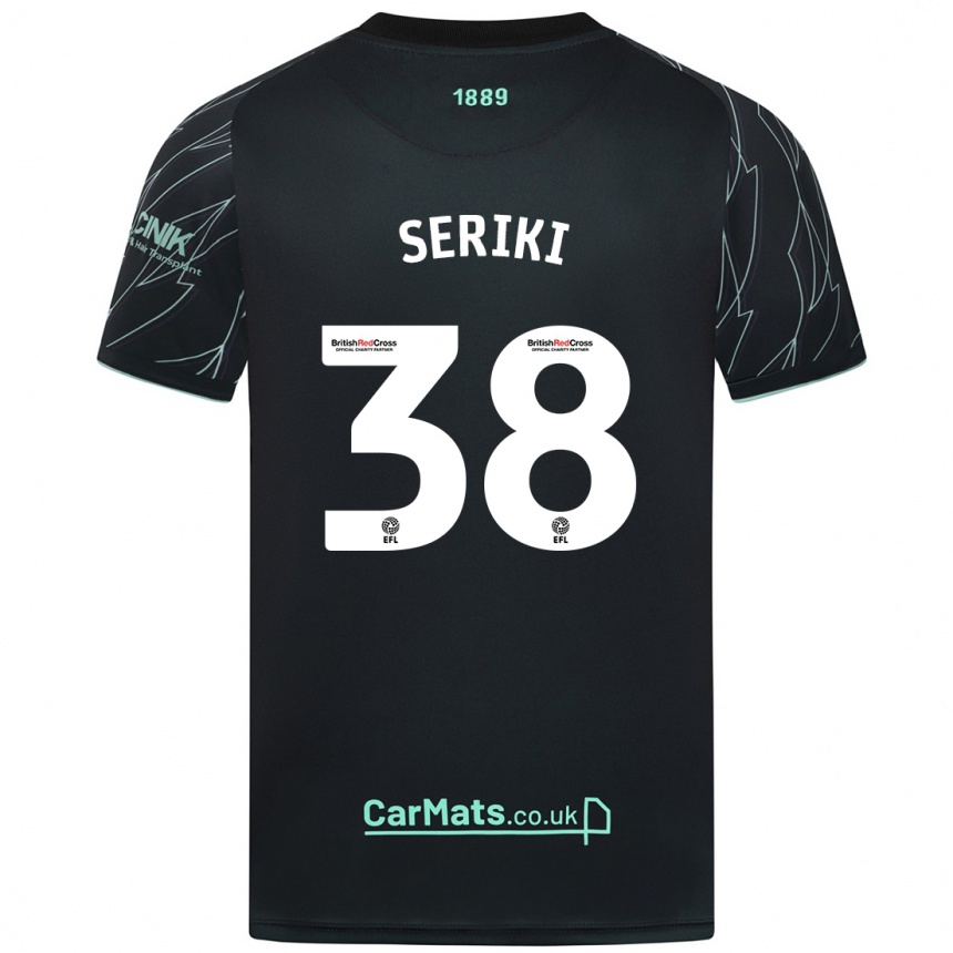 Kids Football Femi Seriki #38 Black Green Away Jersey 2024/25 T-Shirt