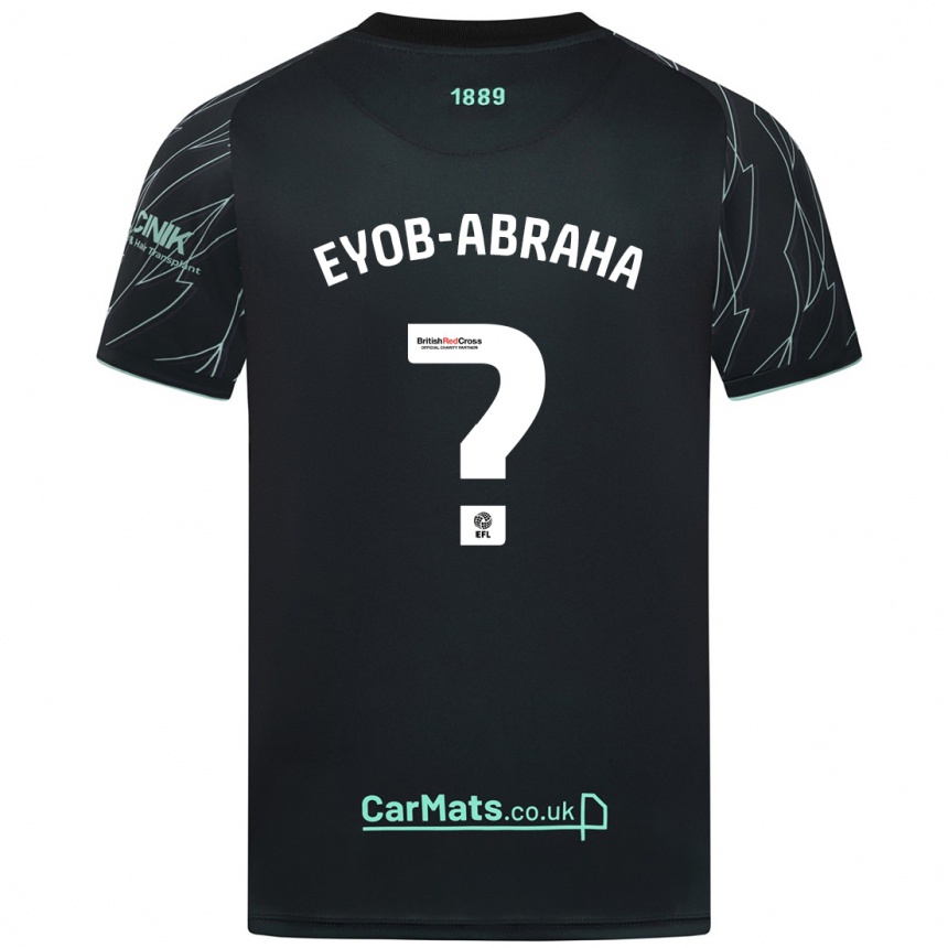 Kids Football Siem Eyob-Abraha #0 Black Green Away Jersey 2024/25 T-Shirt