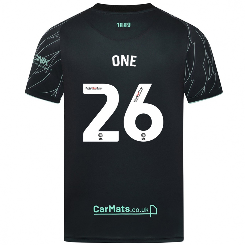 Kids Football Ryan Oné #26 Black Green Away Jersey 2024/25 T-Shirt