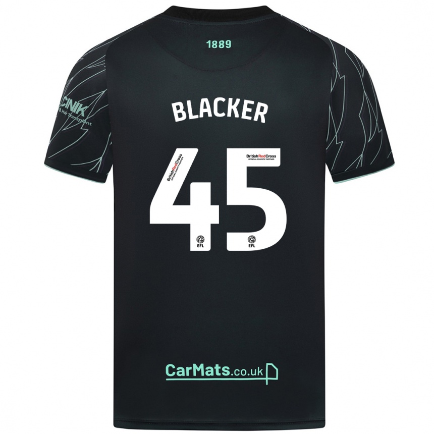 Kids Football Billy Blacker #45 Black Green Away Jersey 2024/25 T-Shirt