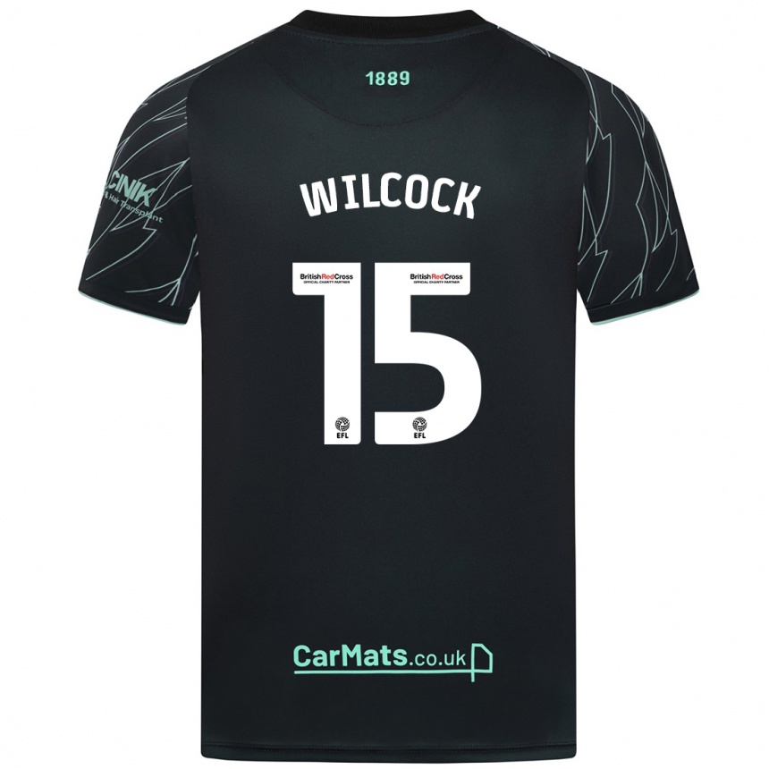 Kids Football Tamara Wilcock #15 Black Green Away Jersey 2024/25 T-Shirt