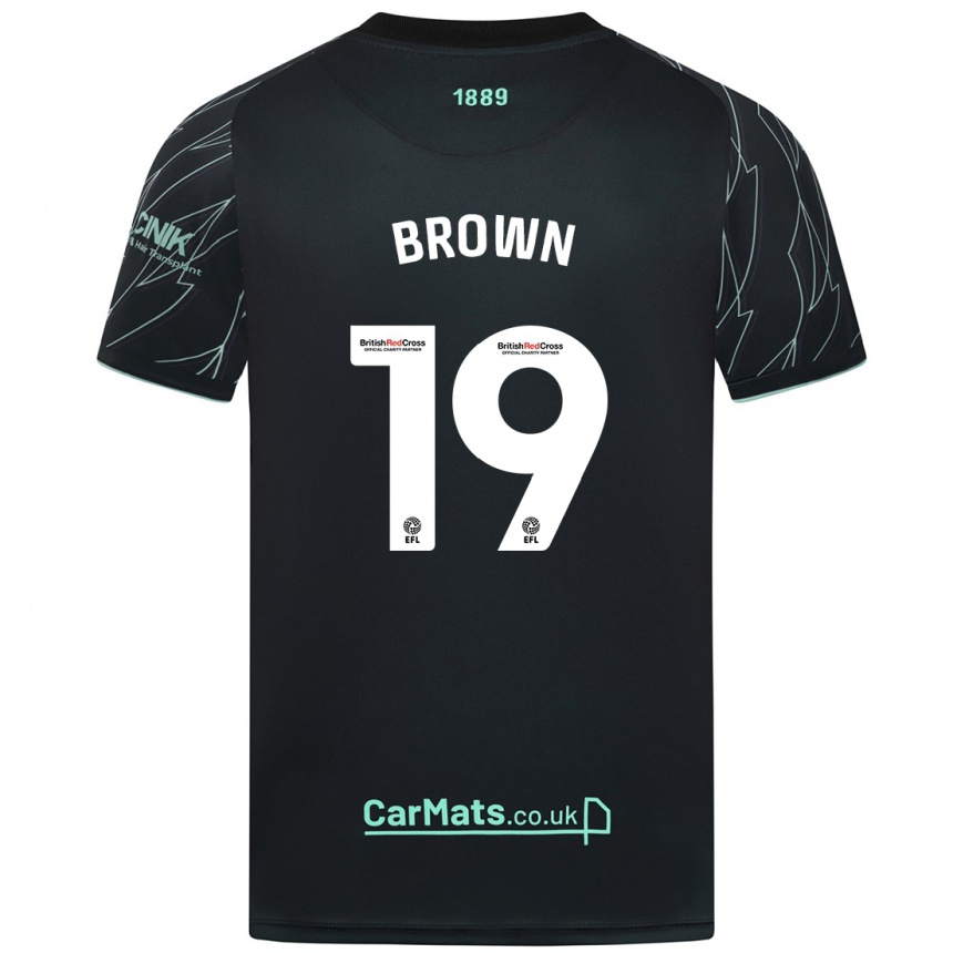 Kids Football Alanta Brown #19 Black Green Away Jersey 2024/25 T-Shirt