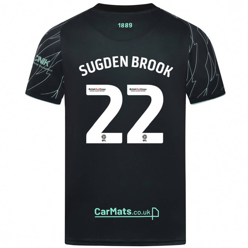 Kids Football Darcie Sugden-Brook #22 Black Green Away Jersey 2024/25 T-Shirt