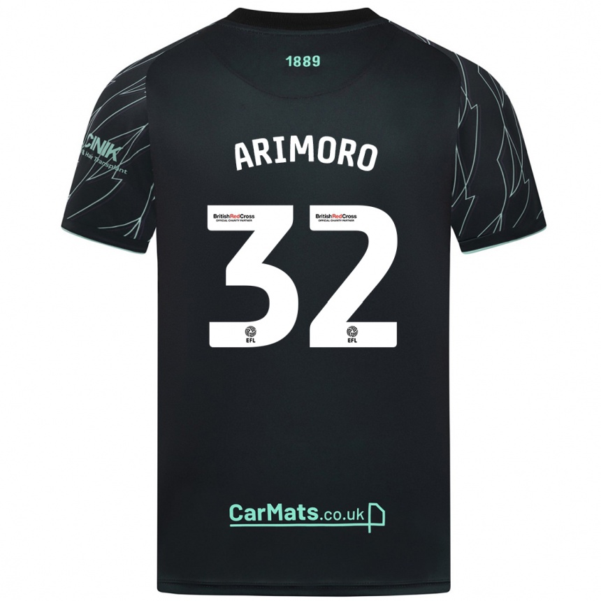 Kids Football Juliet Khinde Adebowale-Arimoro #32 Black Green Away Jersey 2024/25 T-Shirt