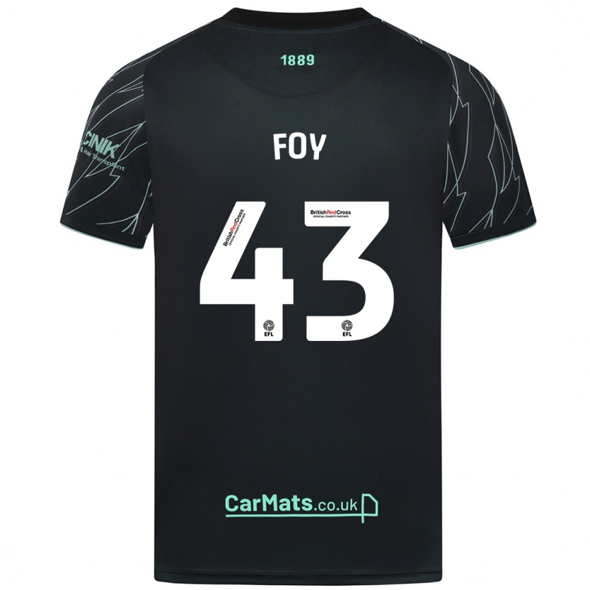 Kids Football Gus Foy #43 Black Green Away Jersey 2024/25 T-Shirt