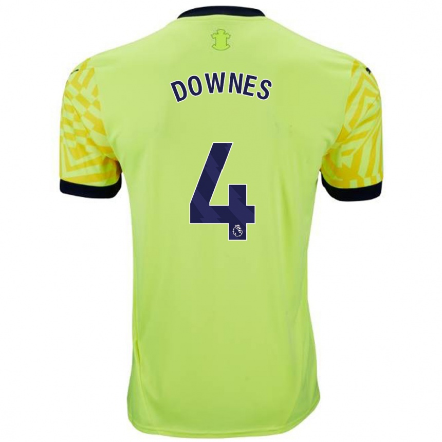 Kids Football Flynn Downes #4 Yellow Away Jersey 2024/25 T-Shirt