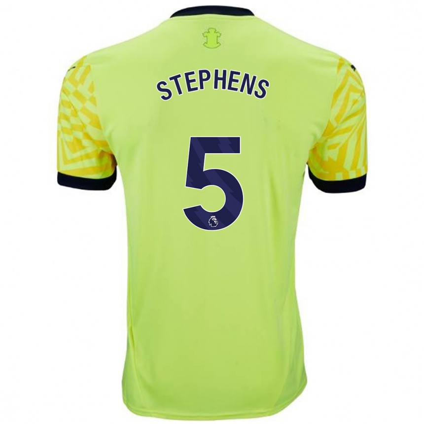 Kids Football Jack Stephens #5 Yellow Away Jersey 2024/25 T-Shirt