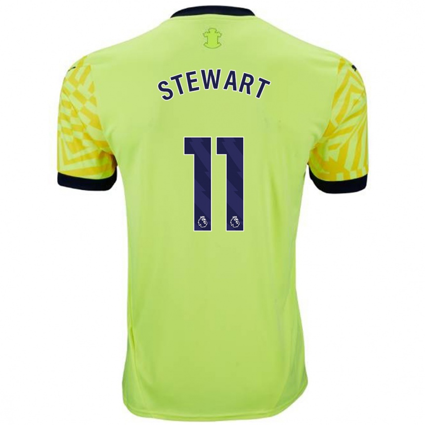 Kids Football Ross Stewart #11 Yellow Away Jersey 2024/25 T-Shirt