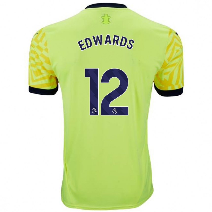 Kids Football Ronnie Edwards #12 Yellow Away Jersey 2024/25 T-Shirt