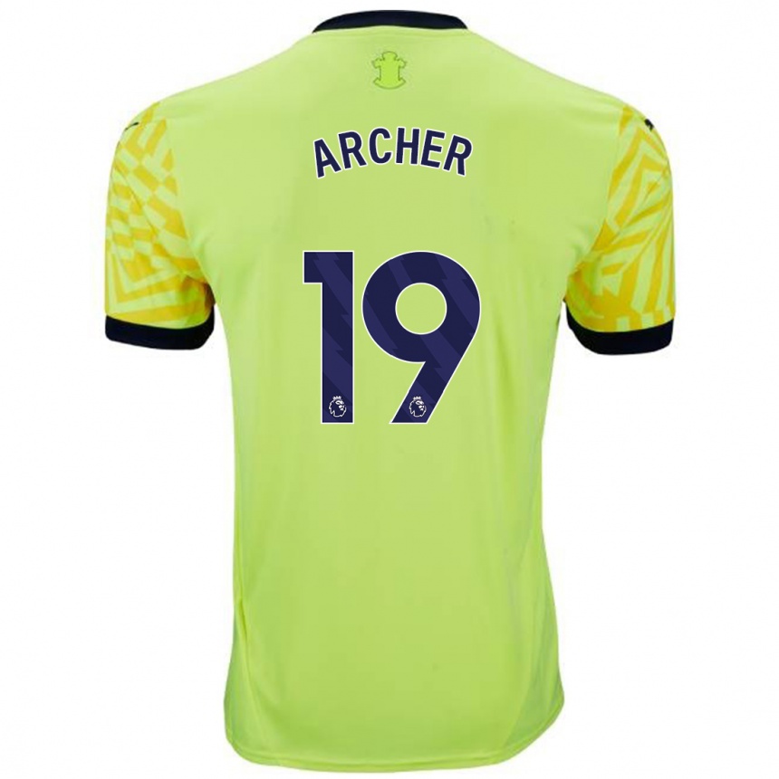 Kids Football Cameron Archer #19 Yellow Away Jersey 2024/25 T-Shirt