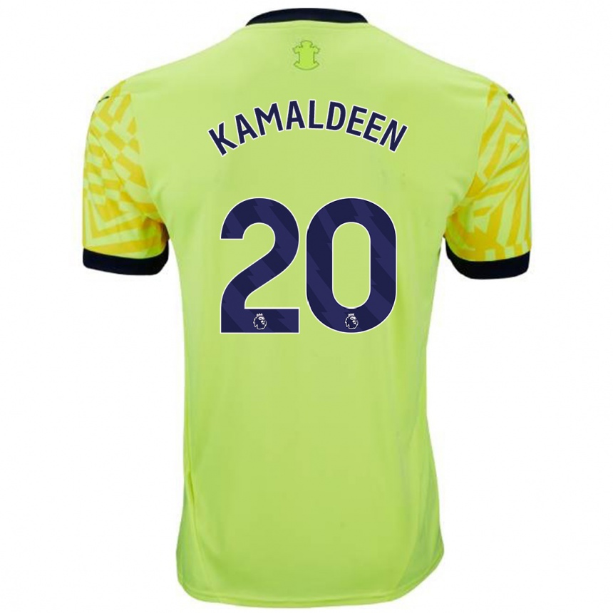 Kids Football Kamaldeen Sulemana #20 Yellow Away Jersey 2024/25 T-Shirt