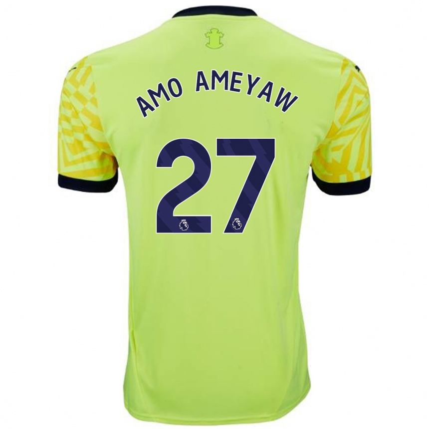 Kids Football Samuel Amo-Ameyaw #27 Yellow Away Jersey 2024/25 T-Shirt