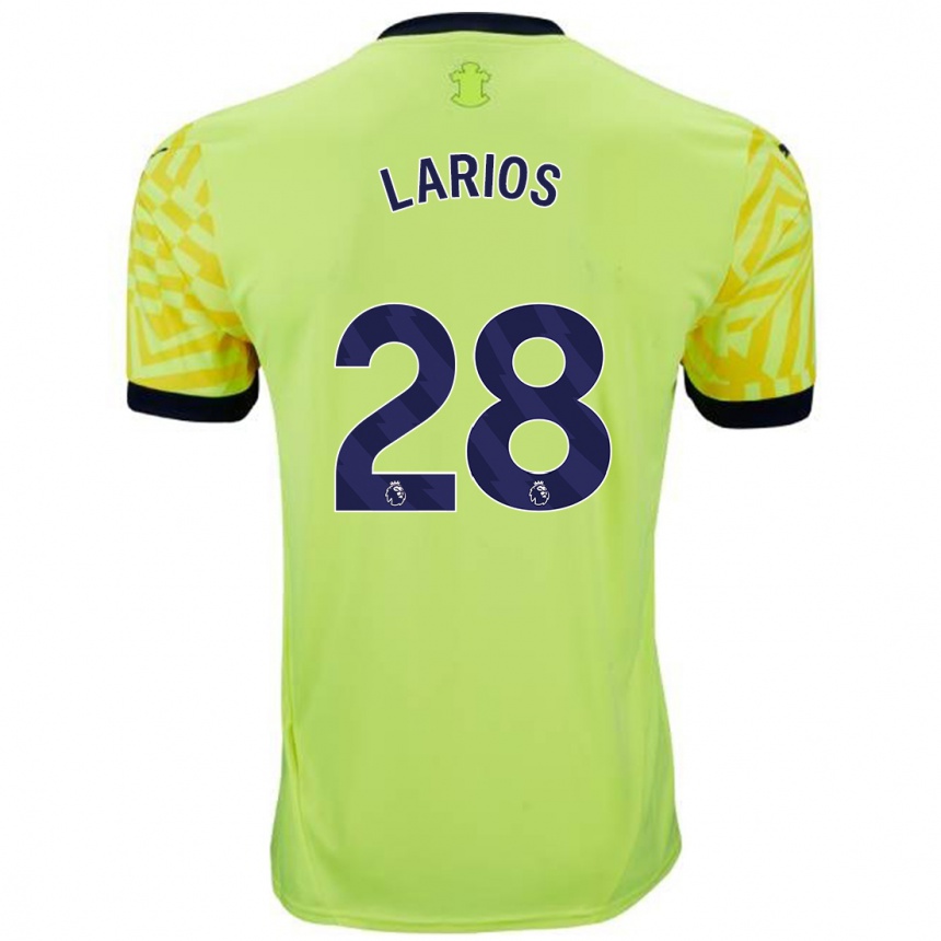 Kids Football Juan Larios #28 Yellow Away Jersey 2024/25 T-Shirt