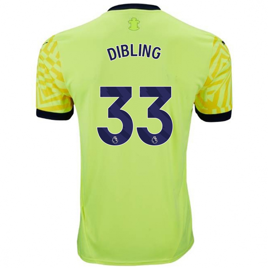 Kids Football Tyler Dibling #33 Yellow Away Jersey 2024/25 T-Shirt