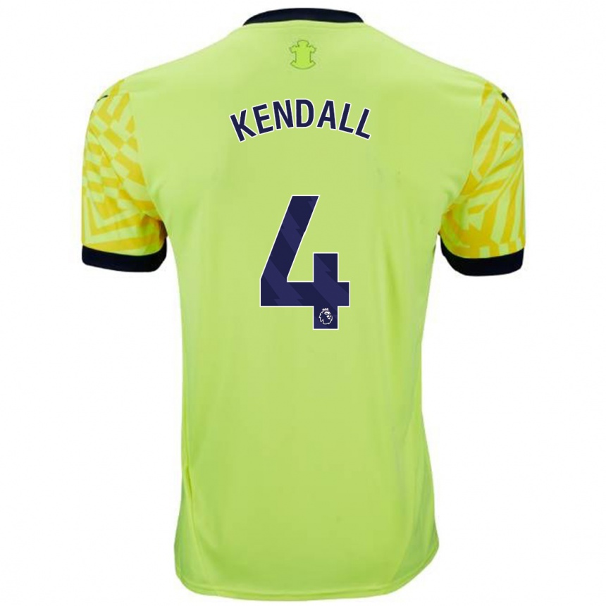 Kids Football Lucia Kendall #4 Yellow Away Jersey 2024/25 T-Shirt