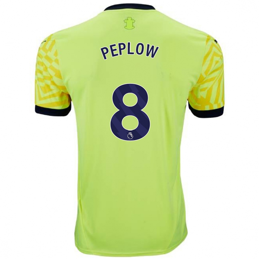 Kids Football Chloe Peplow #8 Yellow Away Jersey 2024/25 T-Shirt