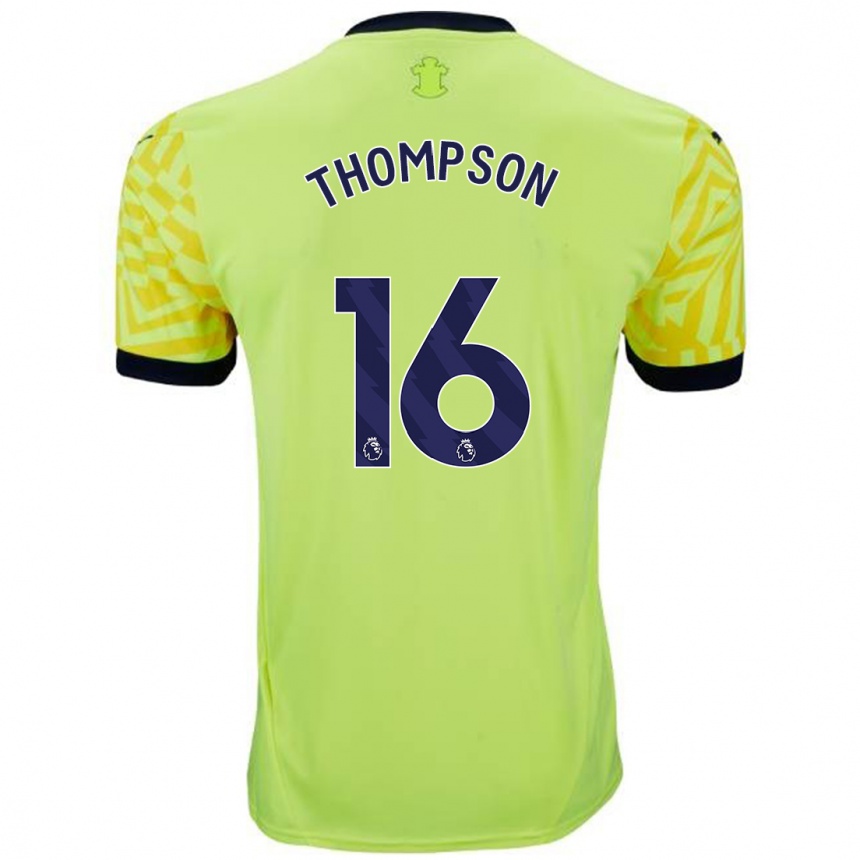 Kids Football Emma Thompson #16 Yellow Away Jersey 2024/25 T-Shirt