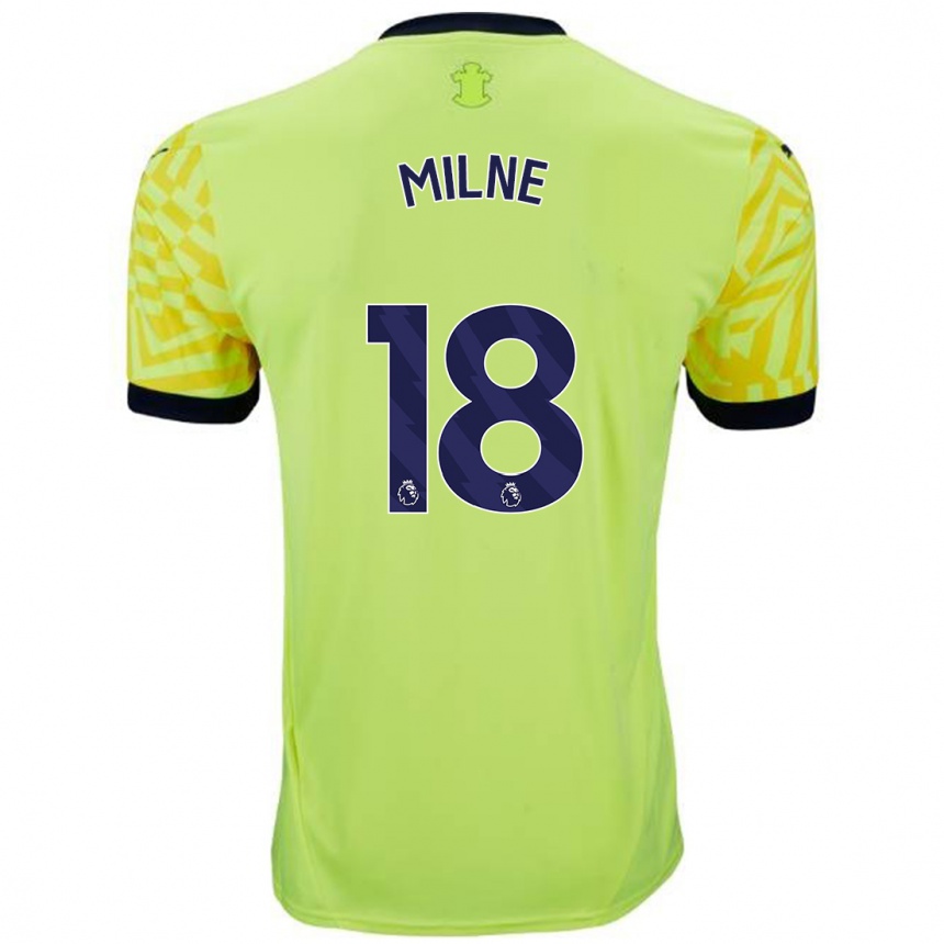 Kids Football Isabel Milne #18 Yellow Away Jersey 2024/25 T-Shirt