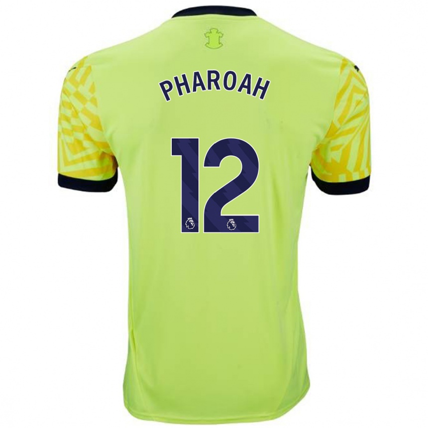 Kids Football Sophia Pharoah #12 Yellow Away Jersey 2024/25 T-Shirt