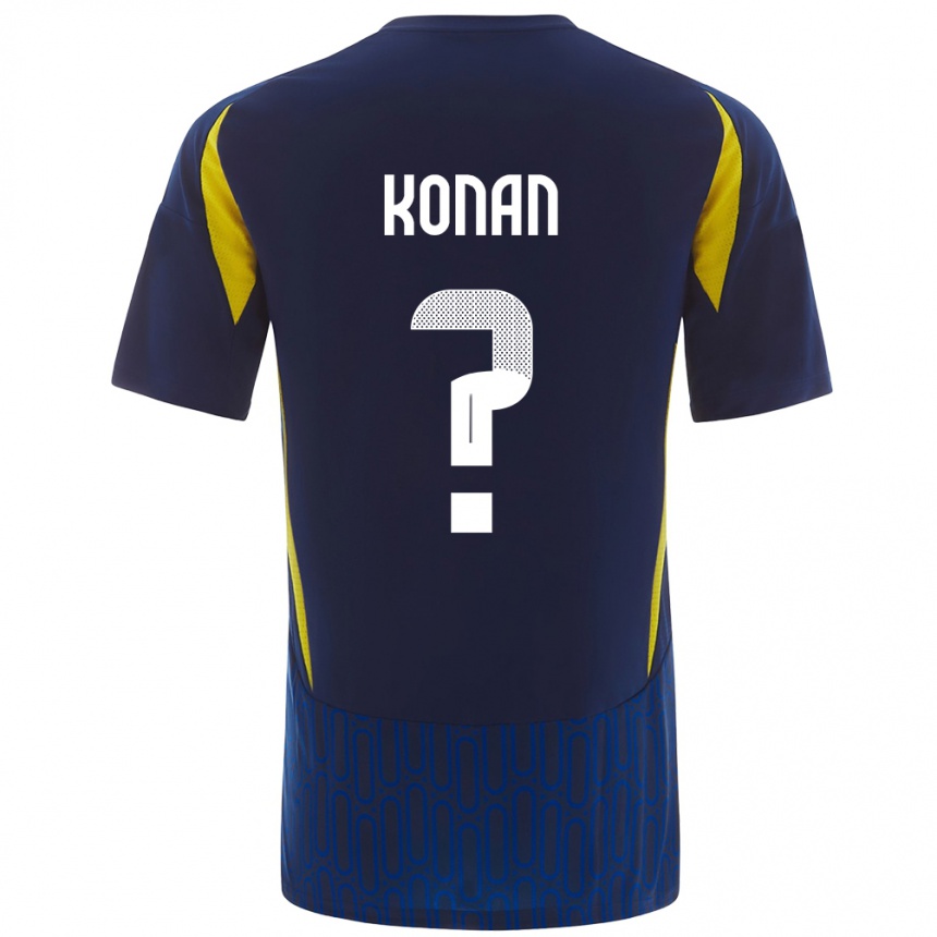 Kids Football Ghislain Konan #0 Blue Yellow Away Jersey 2024/25 T-Shirt